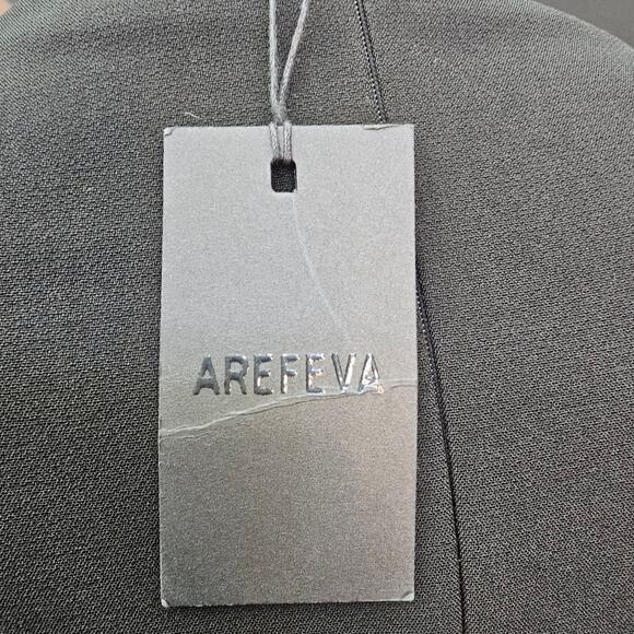 GENEVIE Dress Women Large Black Floral Lace Midi Tea Length 3/4 Sleeve Party NEW - Picture 4 of 12